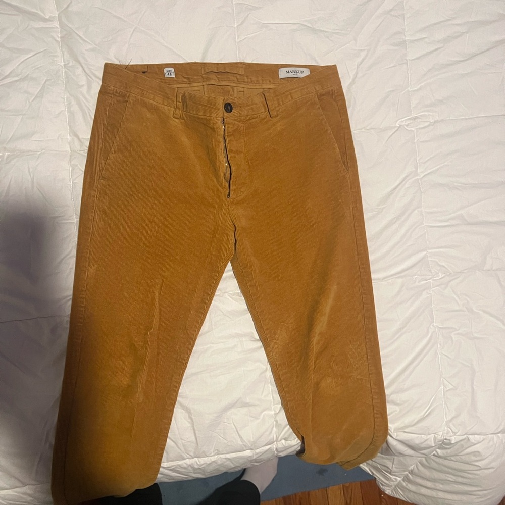 Massimo Dutti Men's Brown Corduroy Pants